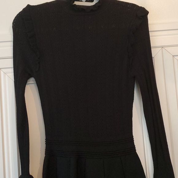 Zara Knit Long Skeevss A-line Black Dress Medim NEW WITH TAGS - Picture 6 of 9